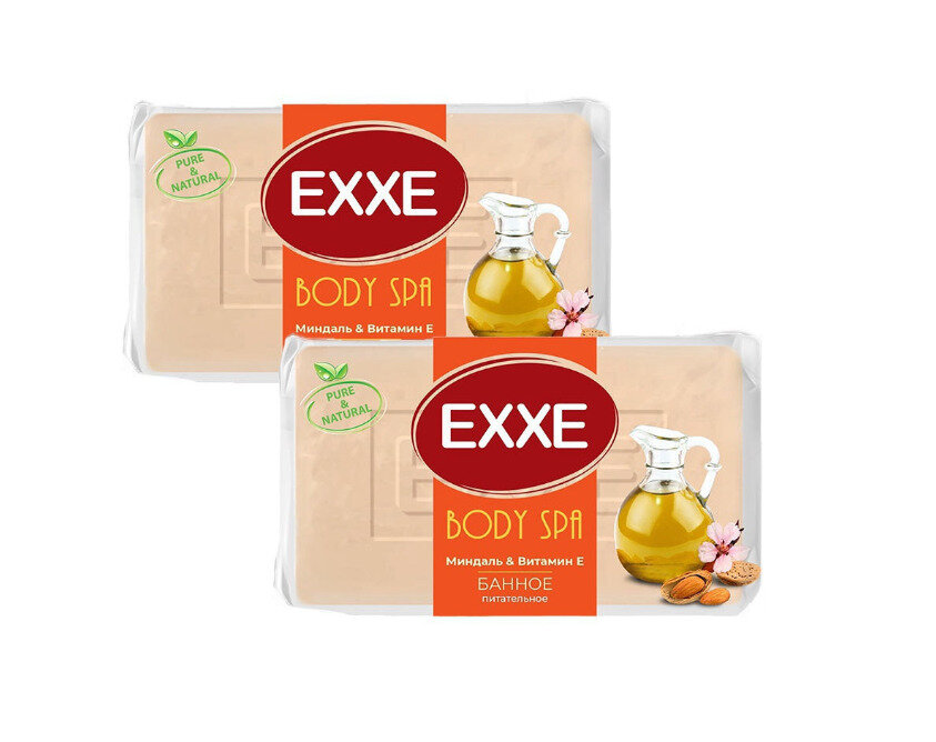 фото EXXE Туалетное мыло-банное "Миндаль & витамин E", 2шт по 160г