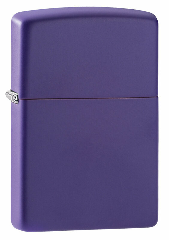 Подарочный набор ZIPPO ( Зажигалка ZIPPO 237 Classic фиолетовая матовая с покрытием Purple Matte + кремни + топливо 125 мл )