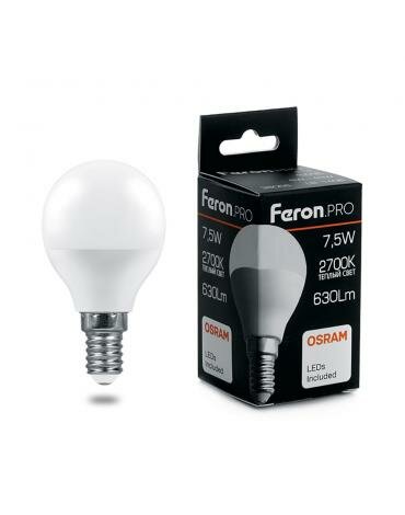 Feron LB-1407 Лампа светодиодная Шарик E14 7.5W 2700K 38071