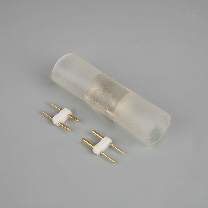 Комплектующие для неона Luazon Lighting Коннектор прямой для D-образного неона, 16х16 мм, Набор 5 штук - фотография № 1