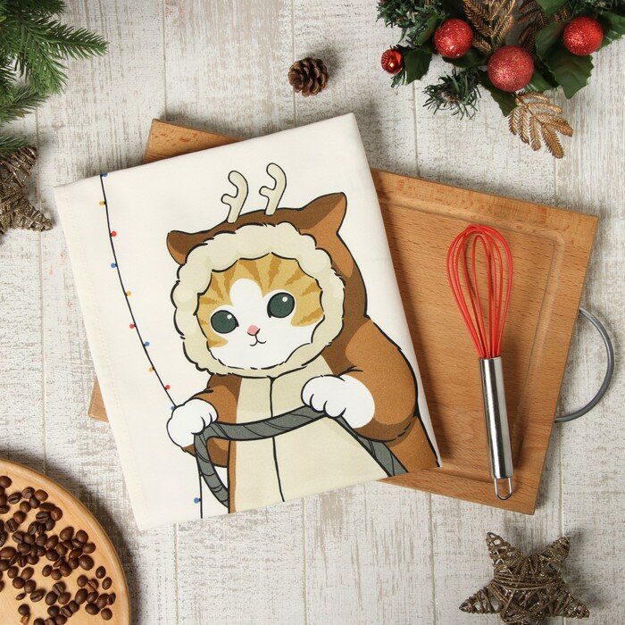 фото Набор подарочный Этель "Помурчим в новом году": полотенце 40х70 см., венчик кух.