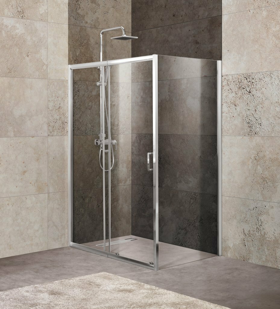 Душевой угол BelBagno UNIQUE-AH-1-100/115-80-C-Cr 100х80 стекло прозрачное/профиль хром