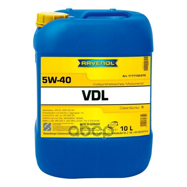 Ravenol Моторное Масло Ravenol Vdl Sae 5W-40 (10Л) New