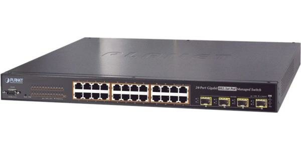 IPv6 L2+/L4 Managed 24-Port 802.3at PoE+ Gigabit Ethernet Switch + 4-Port Shared SFP (440W)