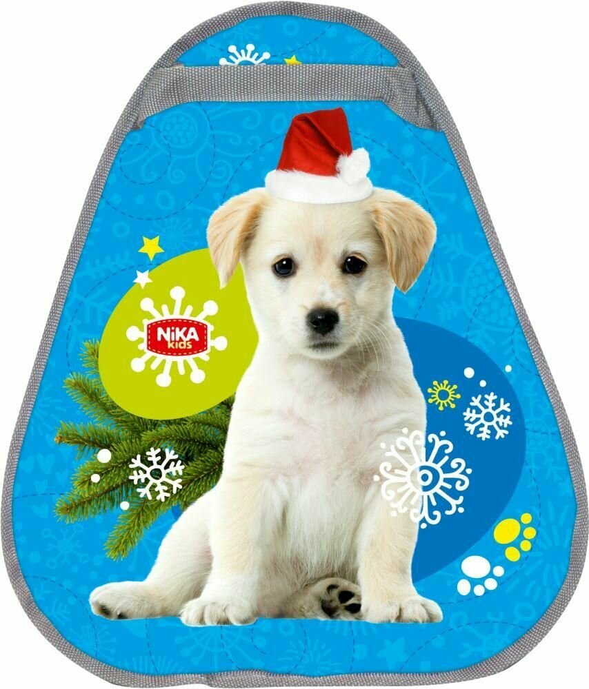 фото Ледянка Ника мягкая треугольная с рисунком (арт. ЛГ46) с щенком