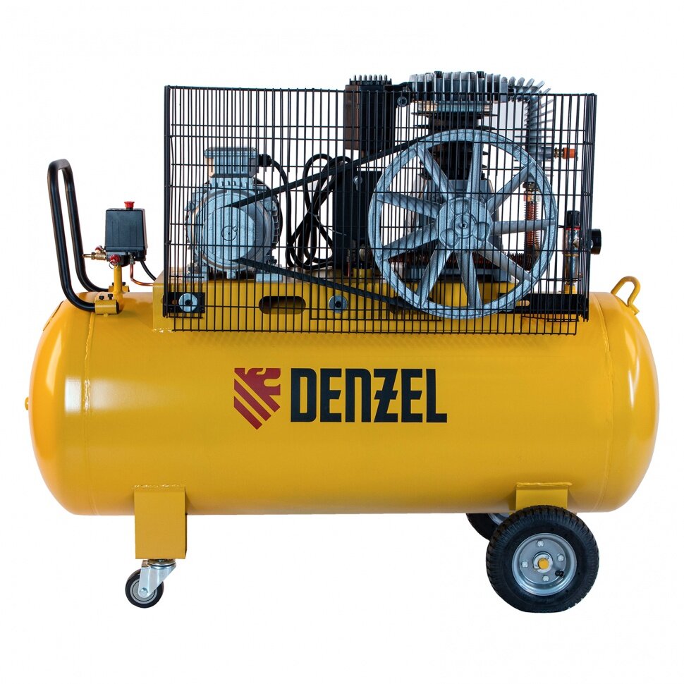 Компрессор воздушный, ременный привод BCI4000-T/200, 4.0 кВт, 200 литров, 690 л/мин Denzel - фотография № 5