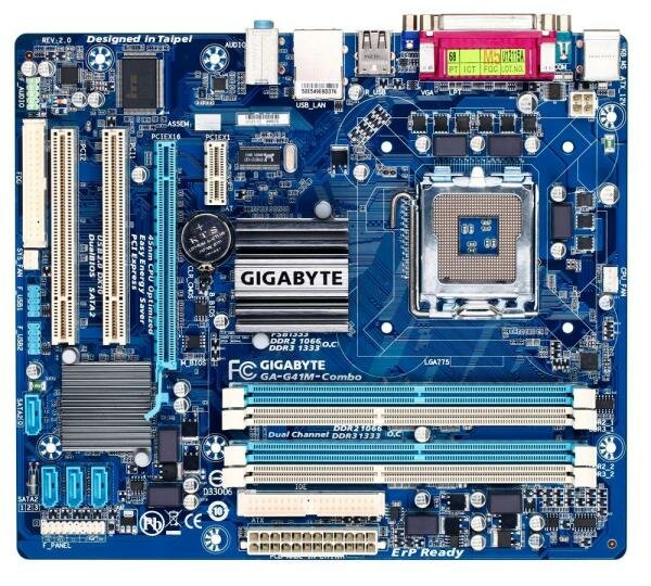 GigaByte Материнская плата GigaByte GA-G41M-COMBO-GQ Socket 775 G41 2xDDR2 2xDDR3 1xPCI-E 16x 2xPCI 1xPCI-E 1x 4xSATA II mATX Retail