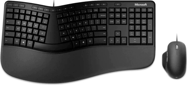 Microsoft Wired Ergonomic keyboard & Ergonomic mouse, Black