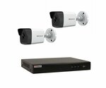 2MP Комплект IP видеонаблюдения Hiwatch на 2 камеры для любого помещения с PoE питанием регистратора (DS-I200(D) 4mm + DS-N304P(C)) - изображение