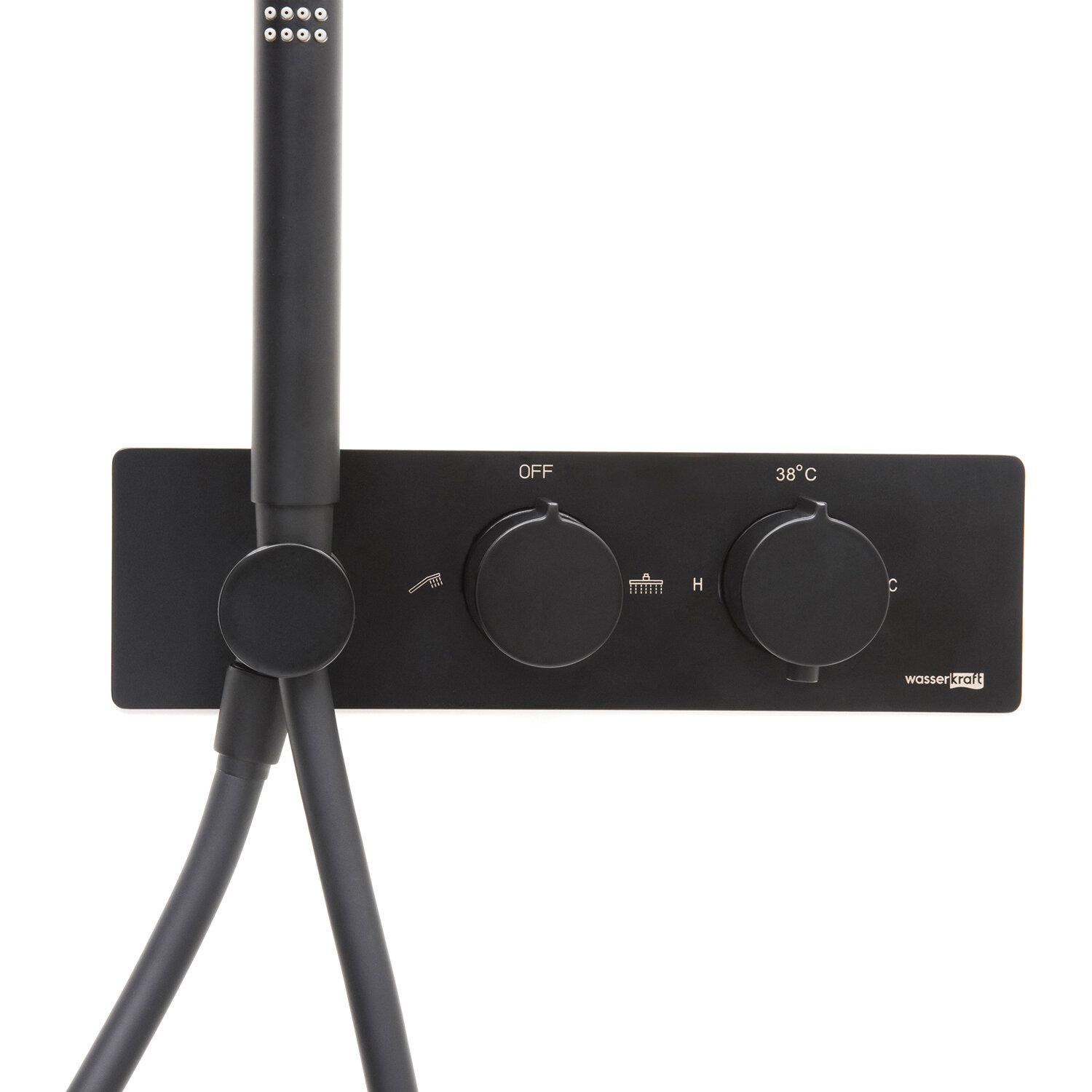 Термостатический смеситель для душа со встраиваемой системой монтажа Wasserkraft Elbe 7488 Thermo черный