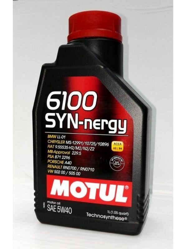 MOTUL 6100 SYN-NERGY 5W-40 SN A3/B4 VW 502 00-505 00 (1л) (синт) масло моторное