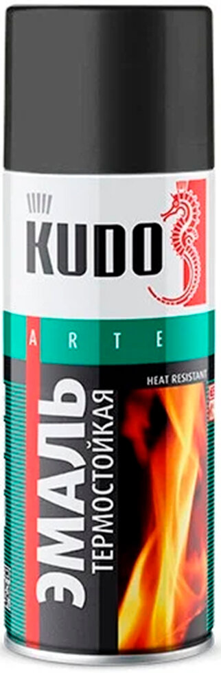 KUDO KU-5002 Эмаль аэрозольная термостойкая черная (052л)