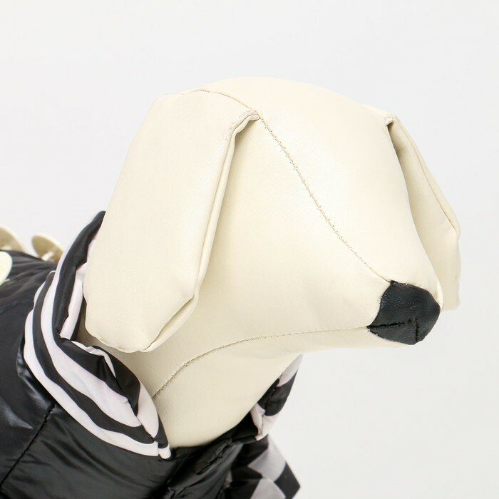 Курточка для собак с воланами, размер 3 (ДС 28,ОШ 30, ОГ 42 см), чёрная - фотография № 5
