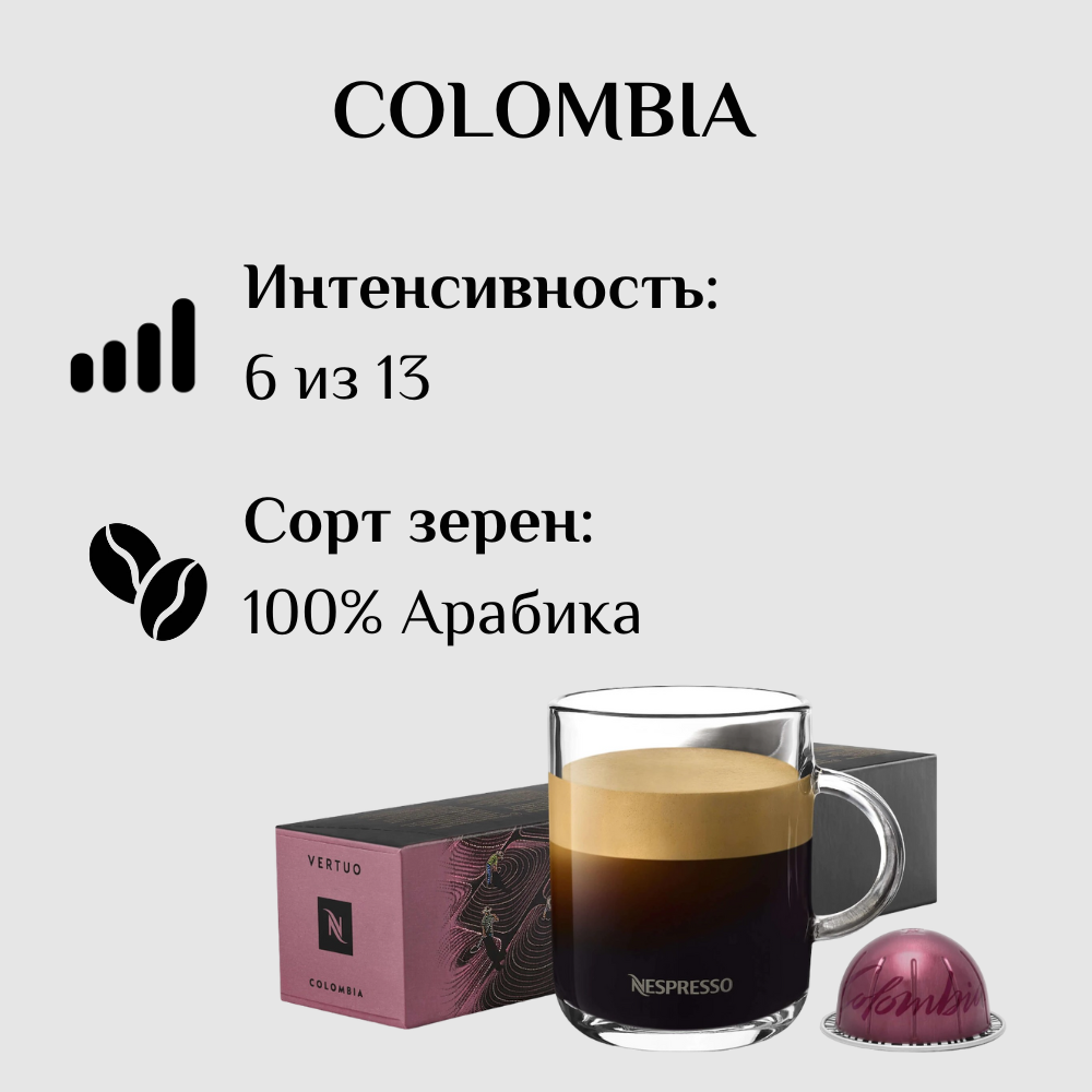 Капсулы для кофемашины Nespresso Vertuo COLOMBIA 100 штук - фотография № 3