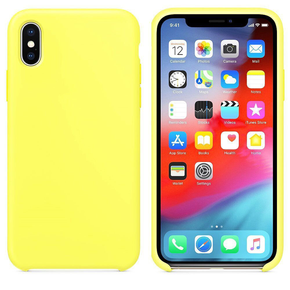 Силиконовый чехол для iPhone X/XS, Silicone Case, нежно-желтый