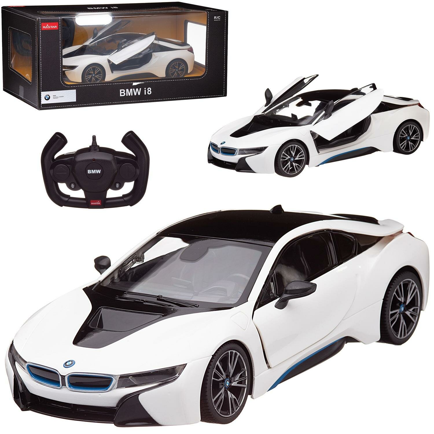 RASTAR Машина р/у 1:14 BMW i8 Open door by contreller Цвет Белый