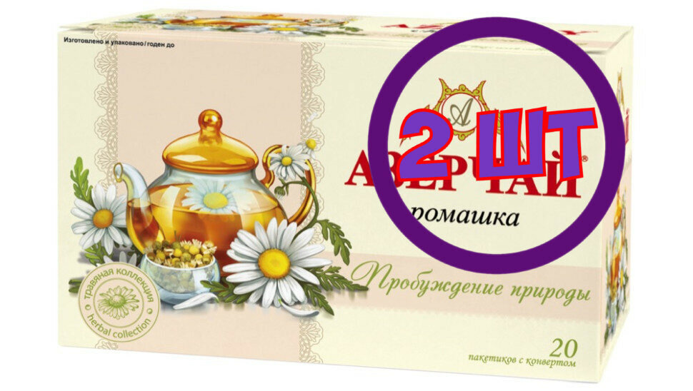 Azercay tea "Пробуждение природы" Чайн.напиток с Ромашкой 20 пак.х 1,8 г (комплект 2 шт.) 2760520