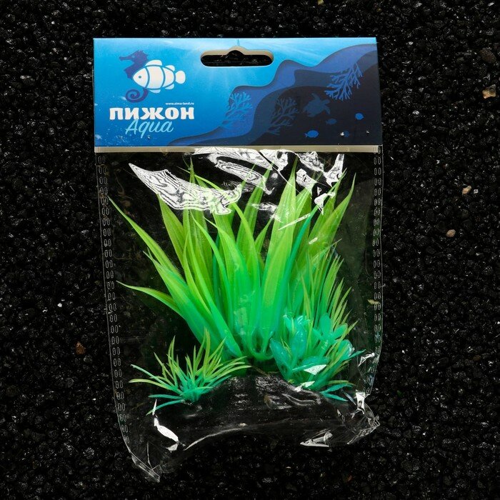 Растение искусственное аквариумное, светящееся, 10 см, зелёное - фотография № 5