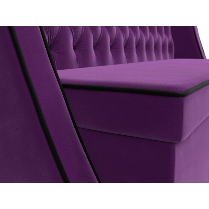 Кухонный прямой диван АртМебель Лофт микровельвет фиолетовый - фотография № 3