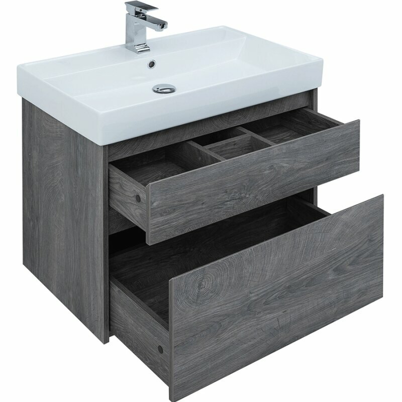 Комплект мебели для ванной Aquanet Nova Lite 75 242904 подвесной Дуб рошелье - фотография № 5