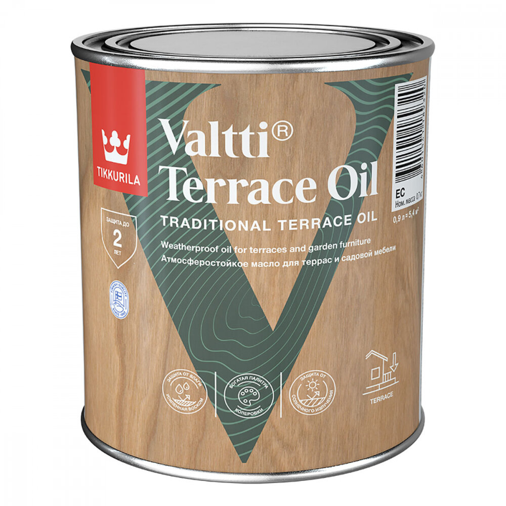 TIKKURILA VALTTI TERRACE OIL масло для терасс, бесцветное (0,9л)