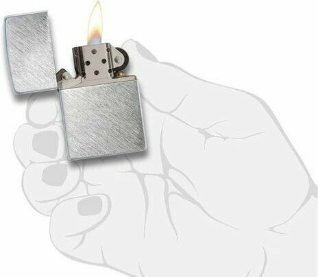 Зажигалка ZIPPO с покрытием Herringbone Sweep, латунь/сталь, серебристая, матовая, 38x13x57 мм - фотография № 2