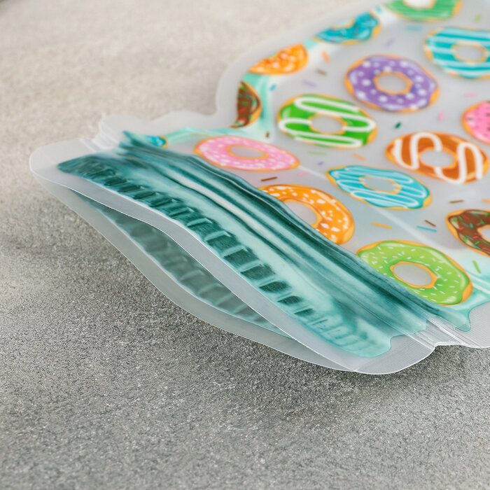 Набор пакетов для хранения сыпучих продуктов «Пончики», застёжка zip-lock, 3 шт, 15×10 см, 20×13 см, 24,5×16,5 см, цвет микс - фотография № 2