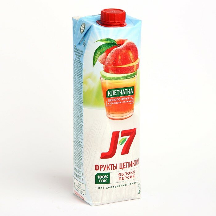 Сок J7 персиковый с мякотью 0,97л - фотография № 1