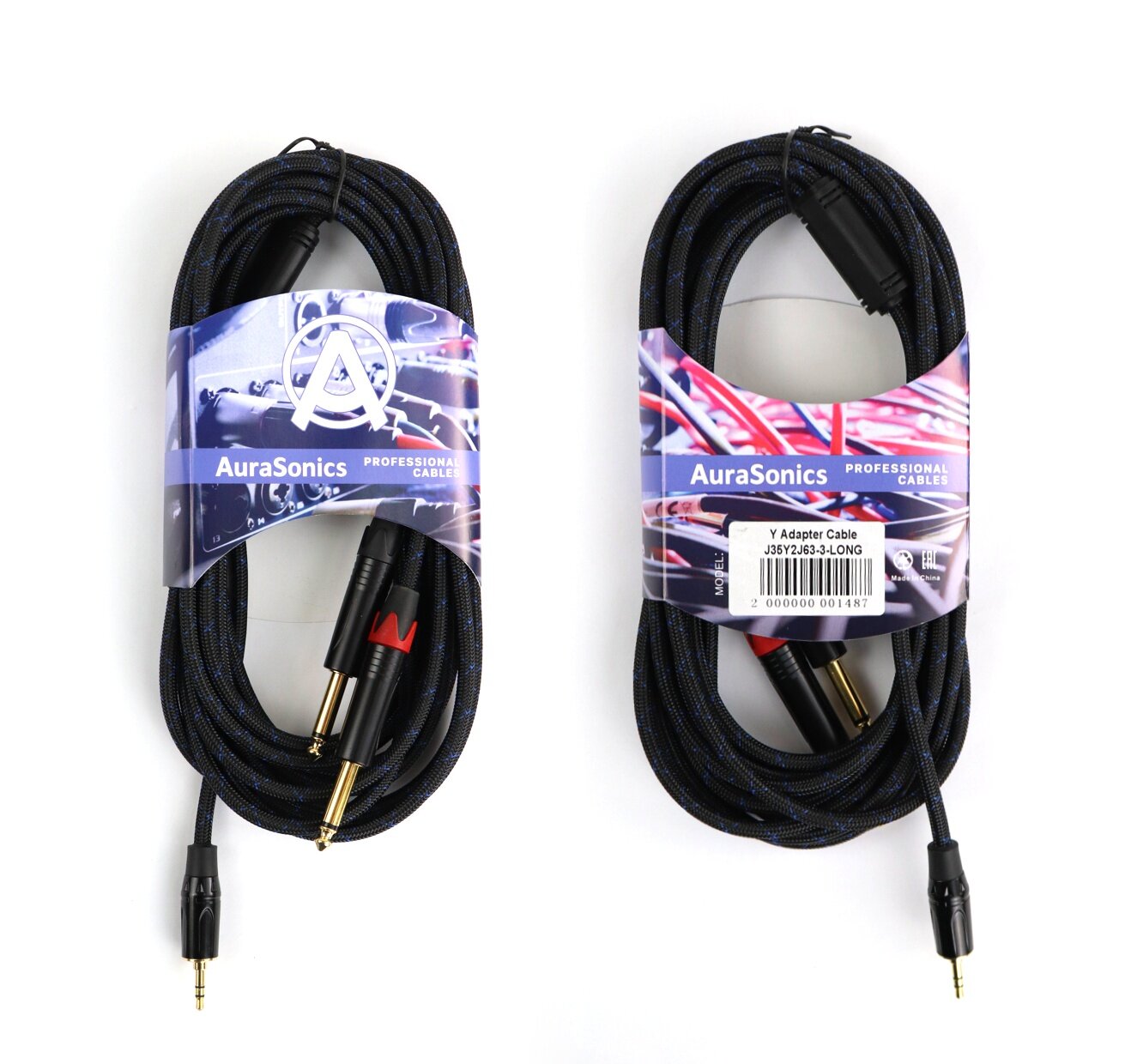 AuraSonics J35Y2J63-3-LONG Y-кабель jack 3.5 — 2 x XLR, 3м