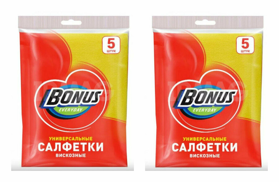 фото Салфетки вискозные Bonus, 5 шт, 2 уп.