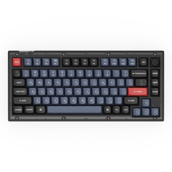 Клавиатура KEYCHRON V1-C2, RGB, Blue Switch, 84 кнопоки, Black
