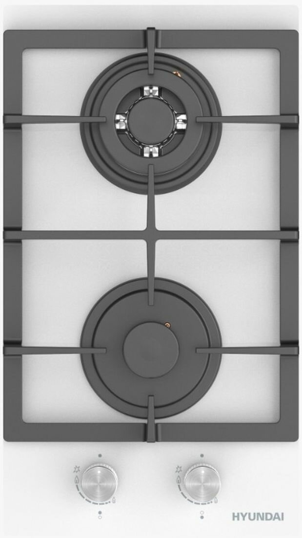 Газовая варочная поверхность Hyundai HHG 3236 WG белый - фотография № 1