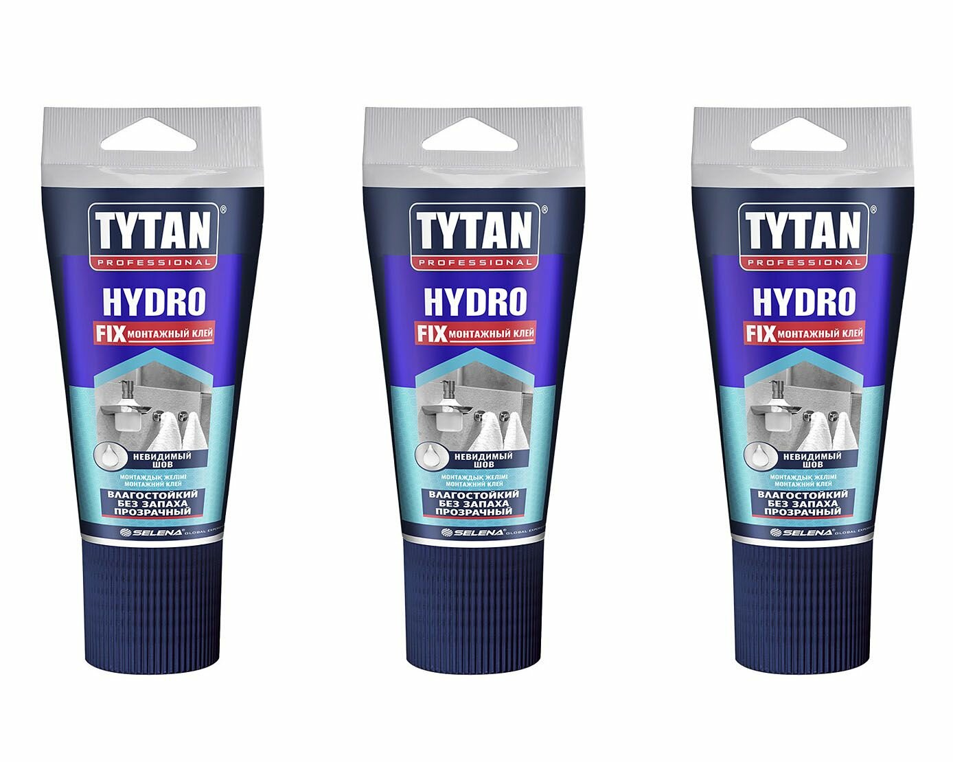 Клей монтажный акриловый Tytan Professional Hydro Fix прозрачный 150 мл туба (3 шт.)