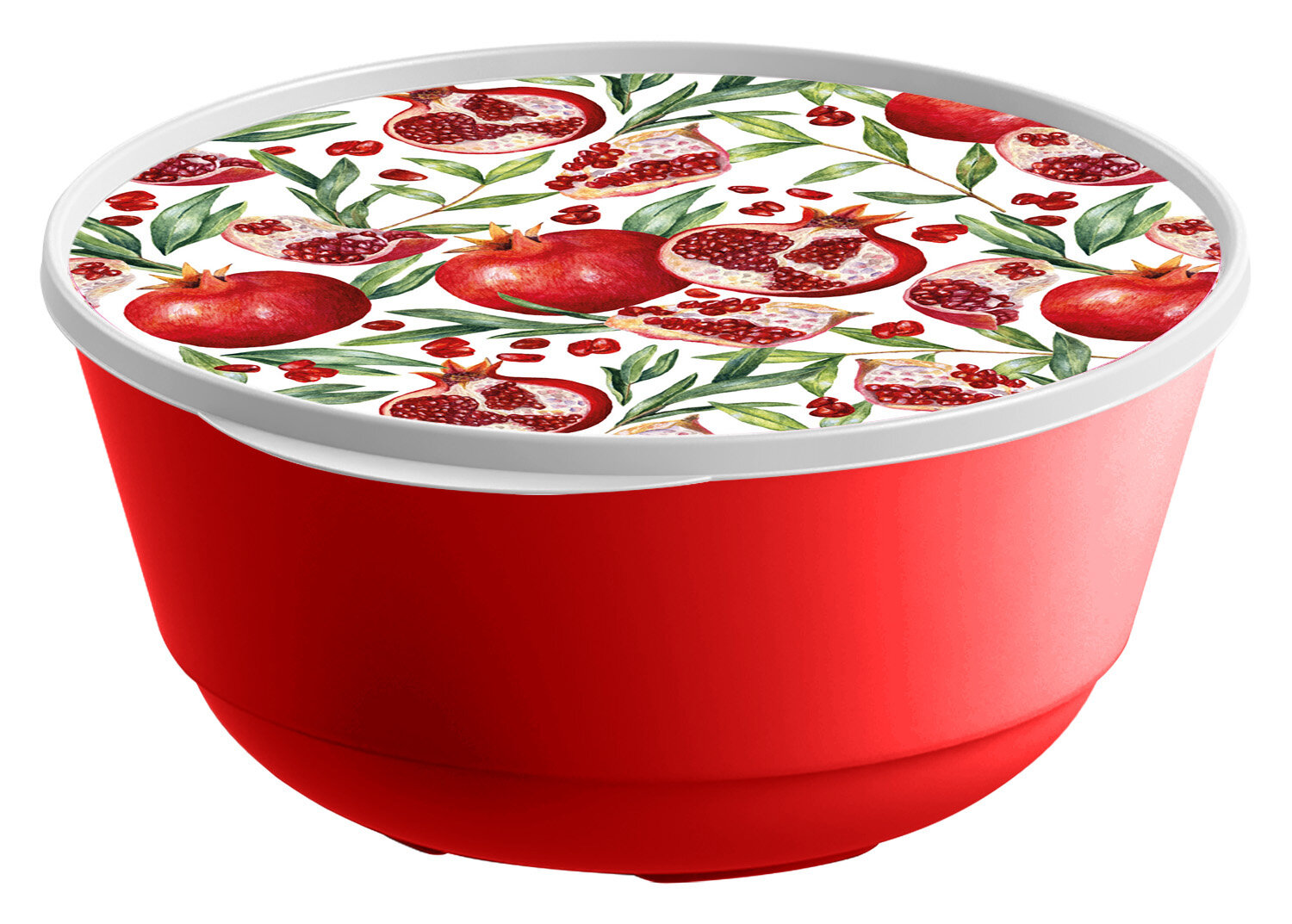 фото Миска IDILAND "Bergamo" 221165806/03 3 л с крышкой с декором (красный)