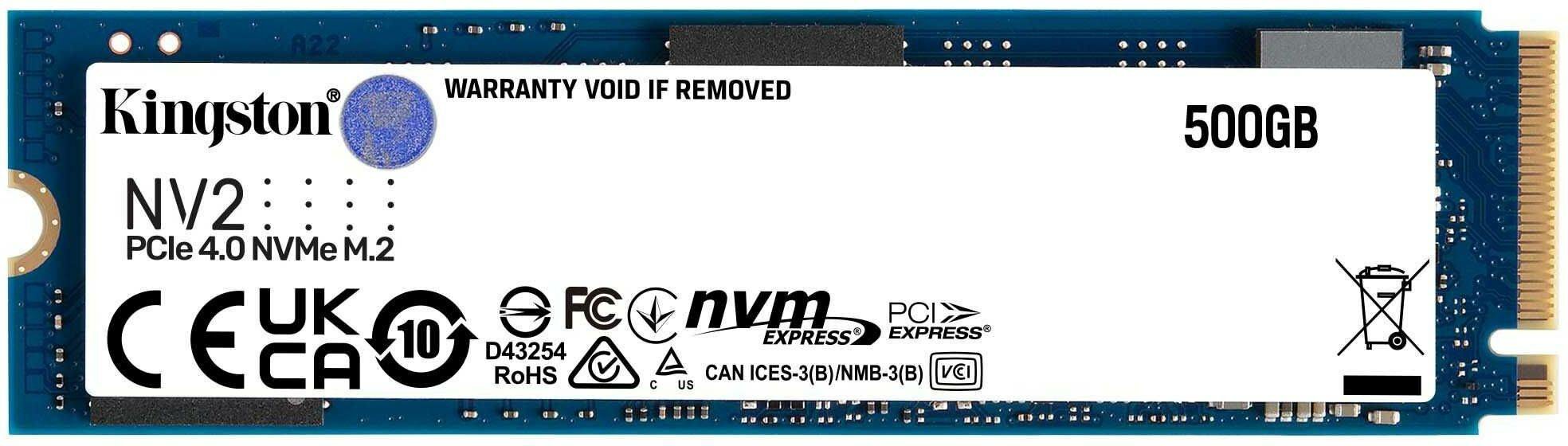 Твердотельный накопитель Kingston NV2 500Gb PCI-E 4.0 x4 SNV2S/500G