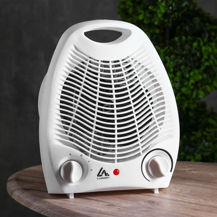 фото Тепловентилятор Luazon LTO-03, спиральный, напольный, 1000/2000 Вт, 2 режима, белый