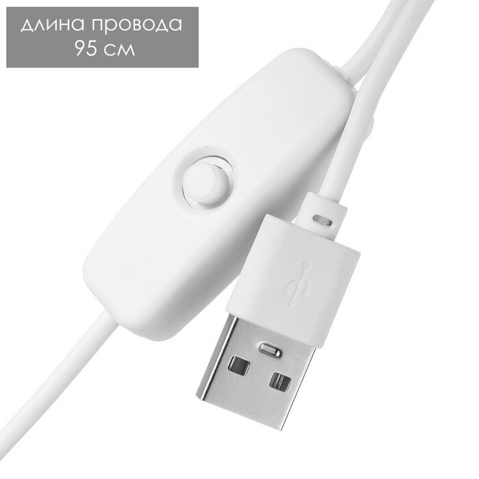 Основание светильника LED 3 режима 3000-6000К USB белый 9,5х9,5х4 см - фотография № 8