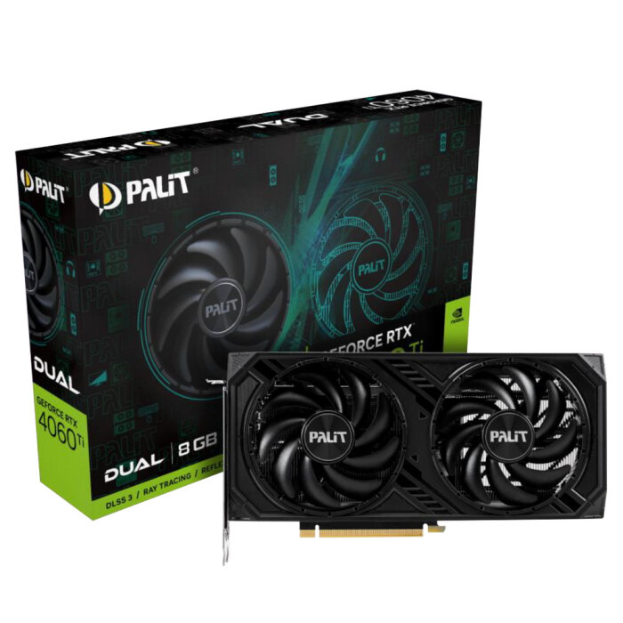 Видеокарта Palit RTX4060Ti DUAL 8GB GDDR6 128-bit DPx3 HDMI (NE6406T019P1-1060D)