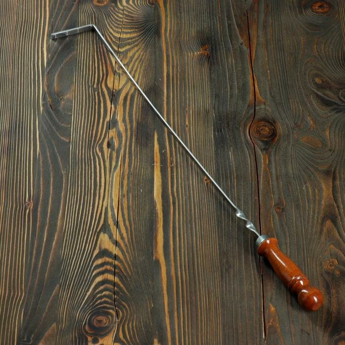 Кочерга узбекская с деревянной ручкой с узором 50/1 см полная длина 71 см сталь 3 мм