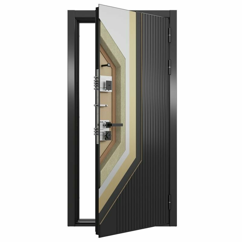 Дверь входная для квартиры Torex TRUST 960х2050, правый, тепло-шумоизоляция, антикоррозийная защита, замки 3-го и 4-го класса, черный/серый - фотография № 5