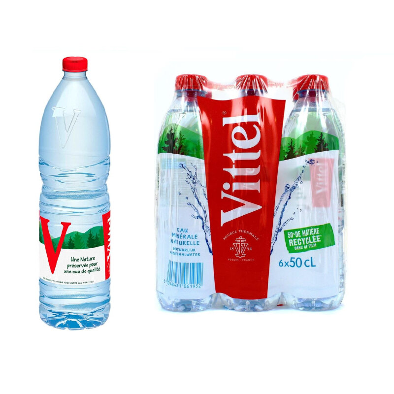 Вода минеральная Vittel столовая питьевая негаз ПЭТ 1,5 л 6шт/уп - фотография № 1