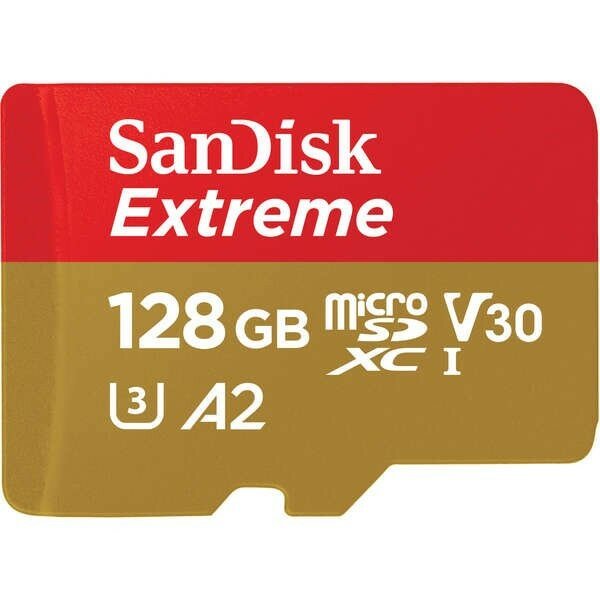 SanDisk Micro SecureDigital 128GB microSDXC Class 10 UHS-I A2 C10 V30 U3 Extreme 190MB s SDSQXAA-128G-GN6MN