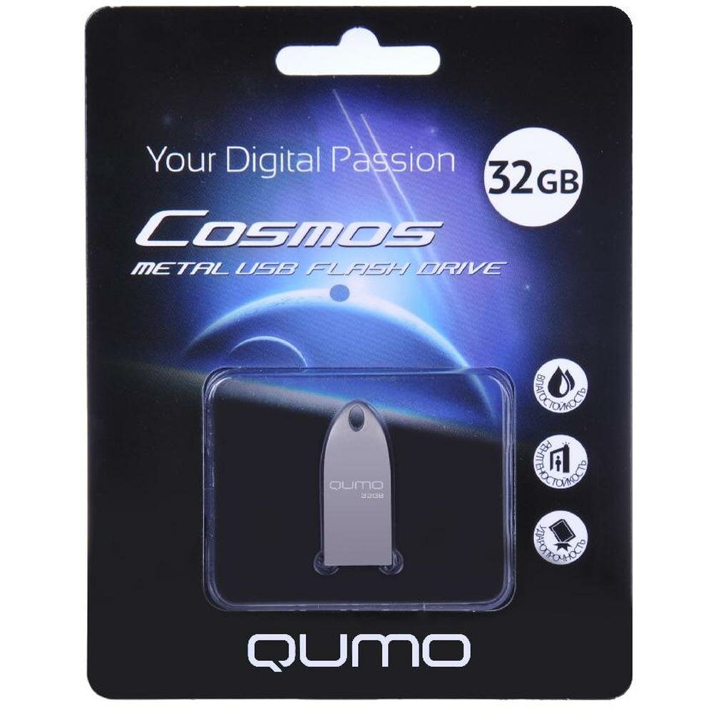 Флеш-диск 32GB Qumo Cosmo (QM32GUD-Cos) USB 2.0 серебристый