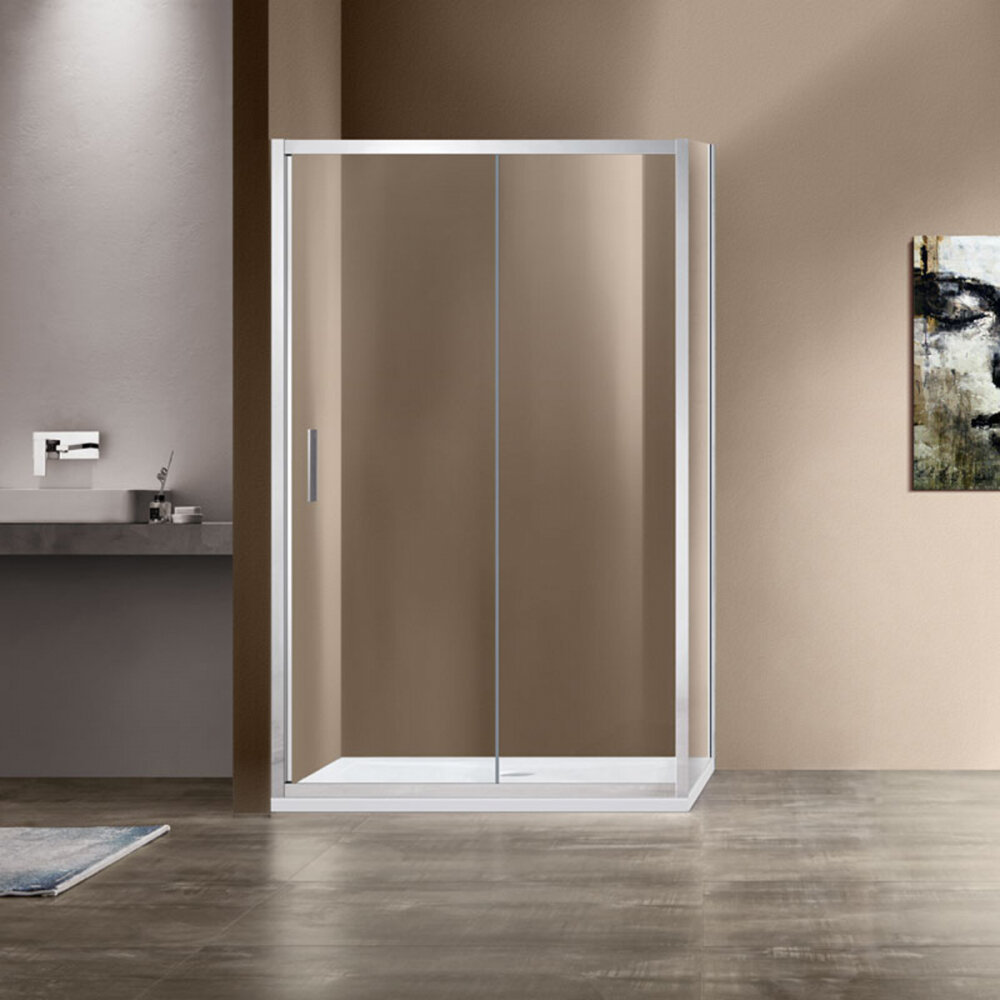 Vincea Душевой уголок Garda VSR-1G1012CL, 120 x 100 см, прямоугольный, дверь раздвижная, стекло прозрачное, хром