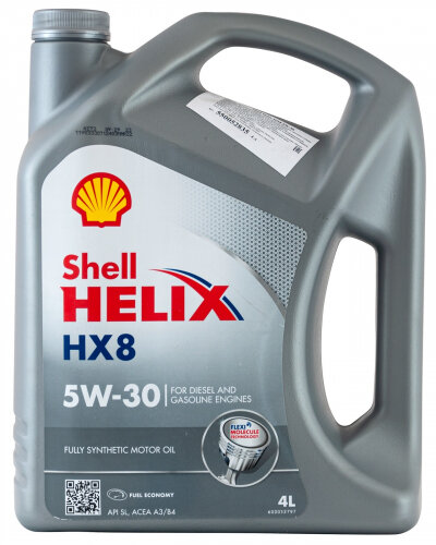 Моторное масло SHELL Helix HX8 5W-30 синтетическое 4 л «Сделано в Турции»