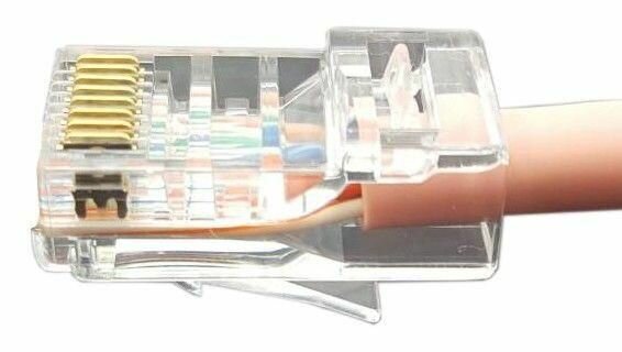 фото Разъем легкой оконцовки PLEZ-8P8C-U-C6-100 RJ-45 (8P8C) под витую пару кат.6 (50 µ"/ 50 микродюймов) универс. (для ож и мж кабеля) (уп.100шт) Hyperline 403343