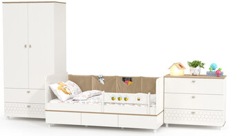 Детская мебель Эйп компоновка № 6, цвет белый/дуб белый, спальное место 800х1600 мм., без матраса