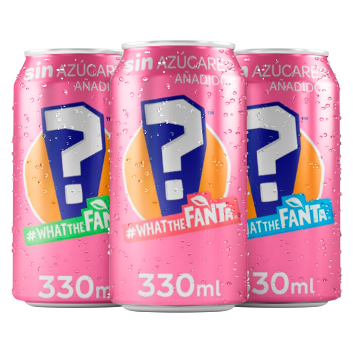 Газированный напиток Fanta WTF с секретным вкусом (без сахара) (Испания), 330 мл (3 шт) - фотография № 1