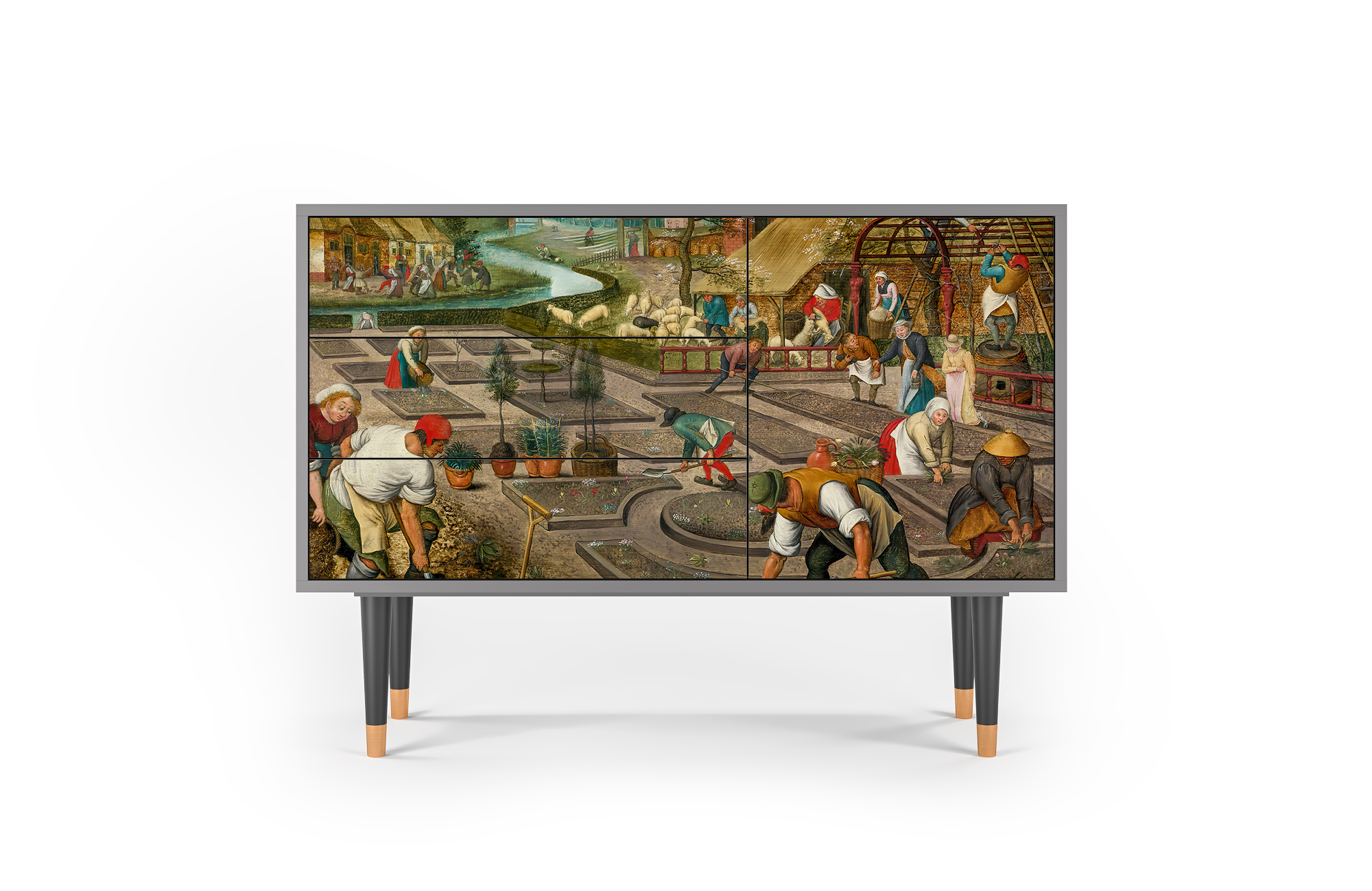 Комод - STORYZ - S3 The Younger - Spring by Pieter Brueghel , 115 x 84 x 41 см, Серый - фотография № 2