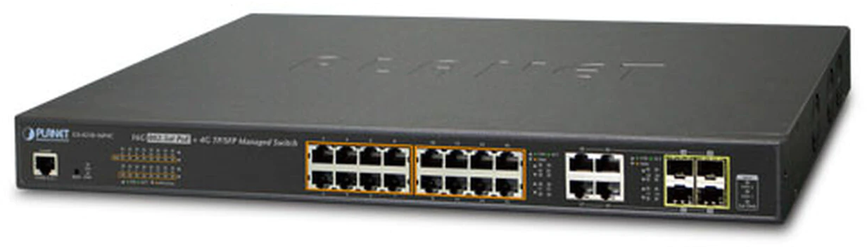 коммутатор/ PLANET IPv6/IPv4, 16-Port Managed 802.3at POE+ Gigabit Ethernet Switch + 4-Port Gigabit